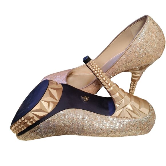 RACHEL ROY Blush Glitter Pump Stiletto Size 11 - Picture 4 of 6